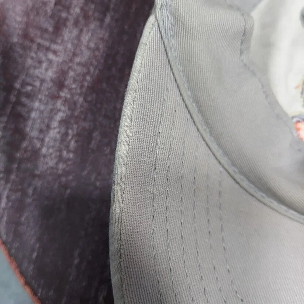 Gray Clemson Tiger Paw Hat Adjustable College Football Discolor on Strap